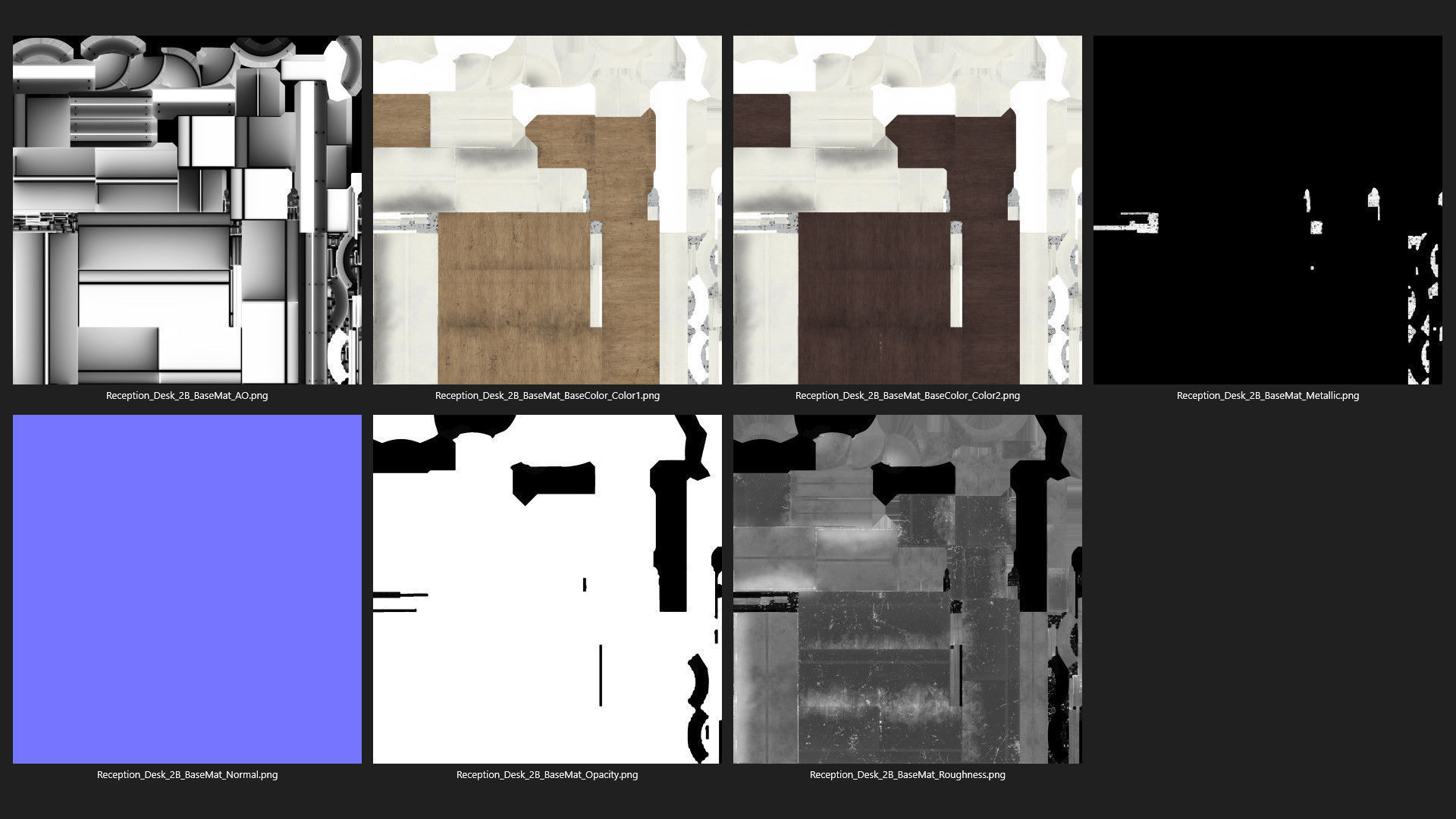 Reception Desk 2B Low-poly 3D model_11