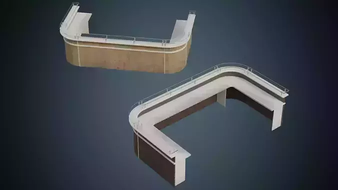 Reception Desk 2B Low-poly 3D model
