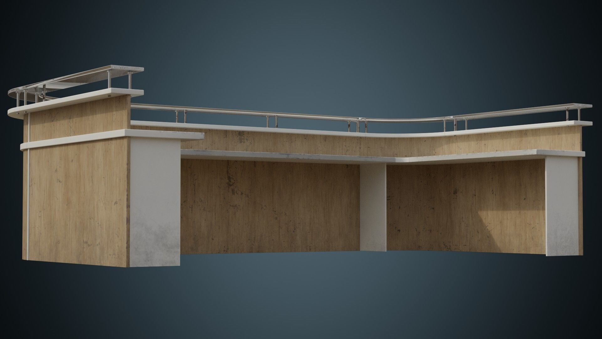 Reception Desk 2B Low-poly 3D model_6