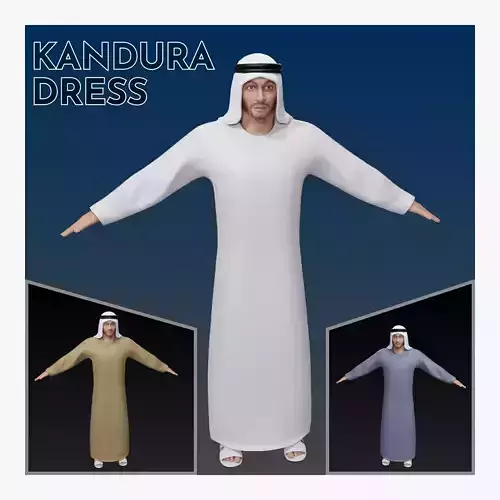 Kandura dress male 3D model