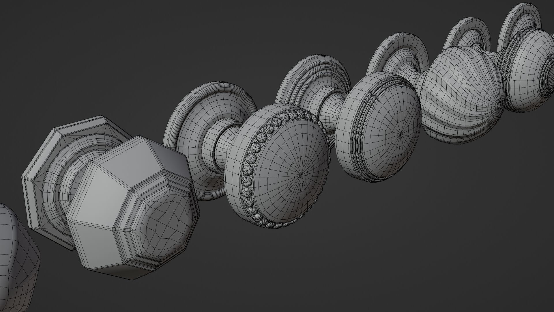 8 Golden door handles 3D model_14