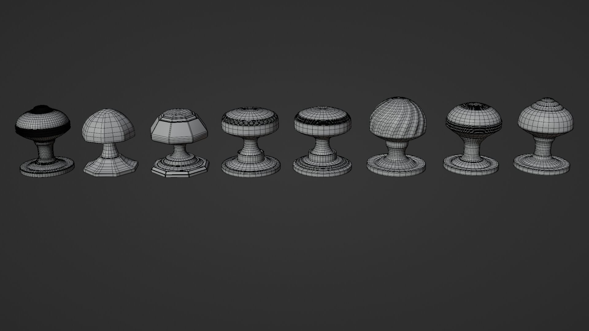 8 Golden door handles 3D model_10