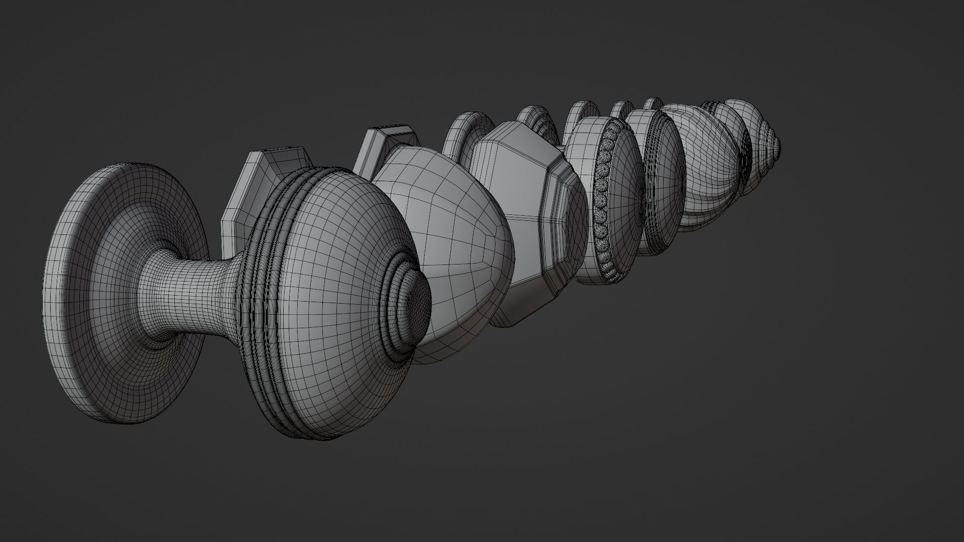 8 Golden door handles 3D model_13