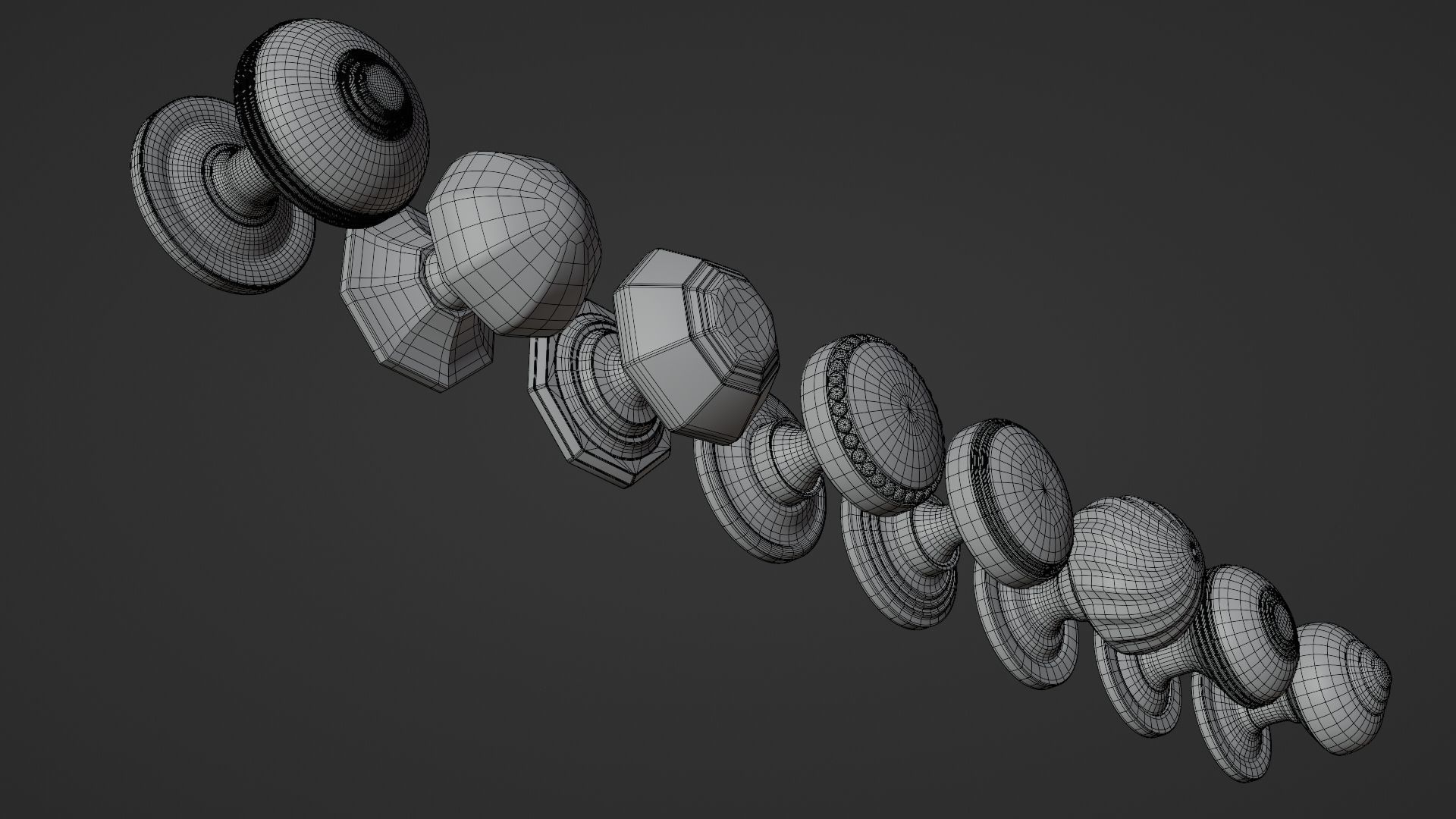 8 Golden door handles 3D model_17