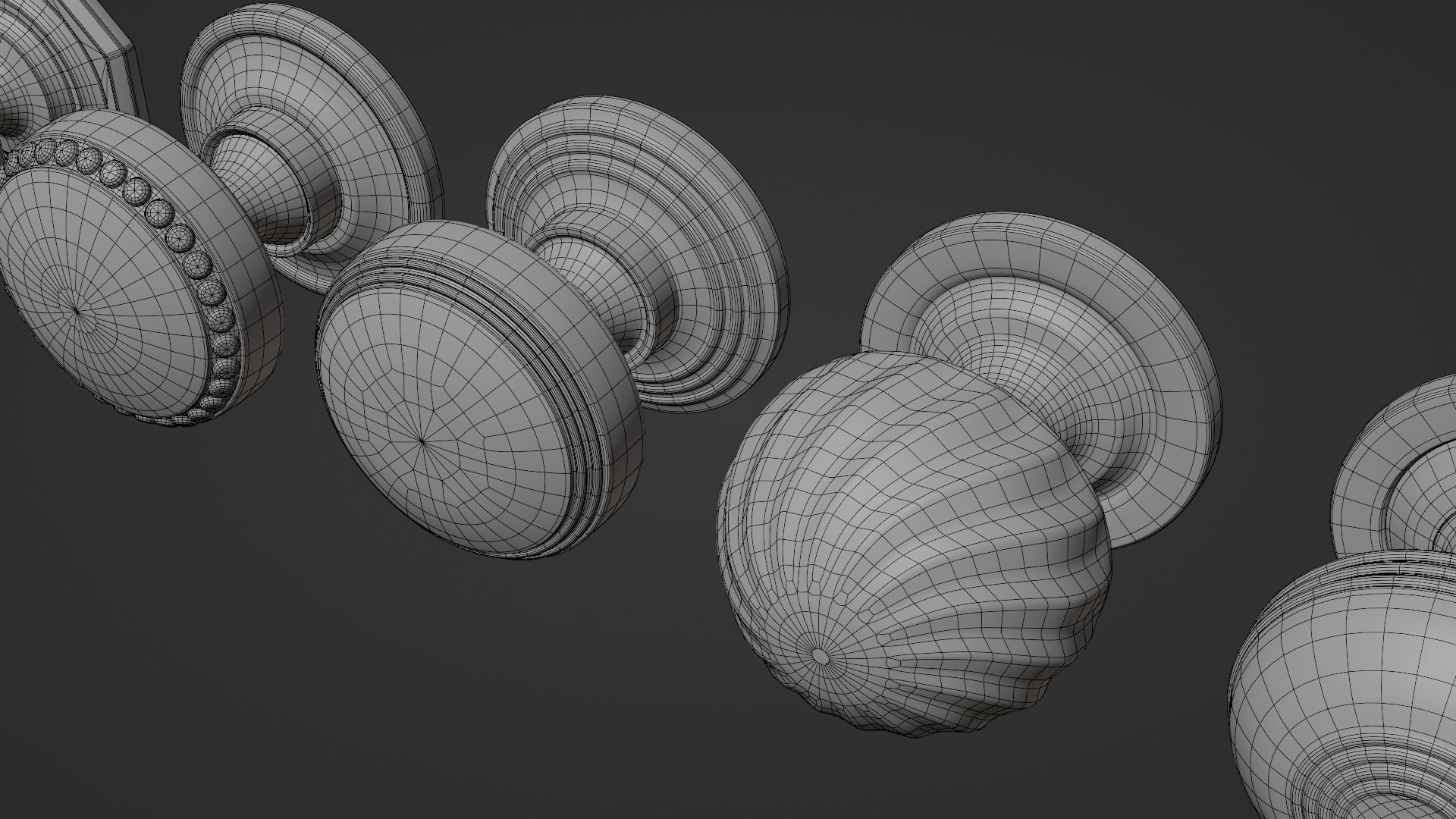 8 Golden door handles 3D model_15