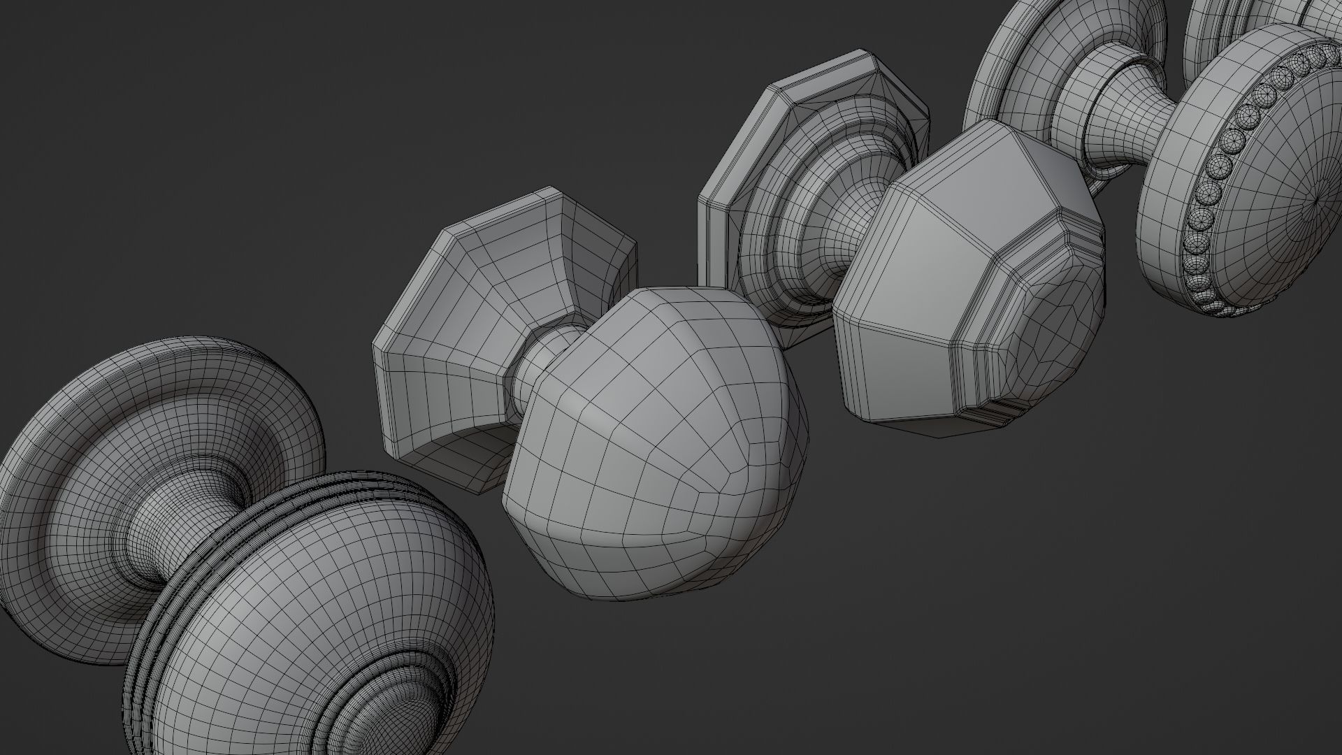 8 Golden door handles 3D model_16