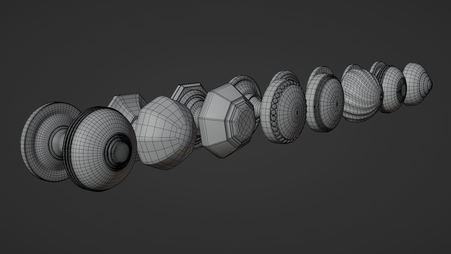 8 Golden door handles 3D model_9