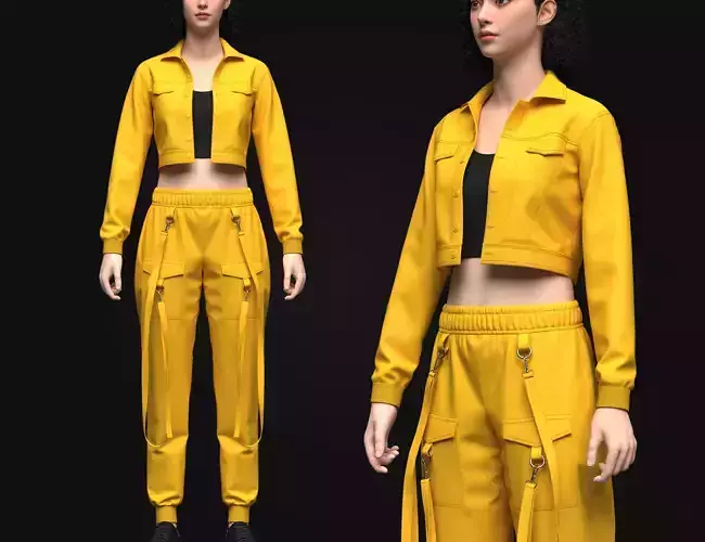 Womens Street wear Outfit 3d Model 