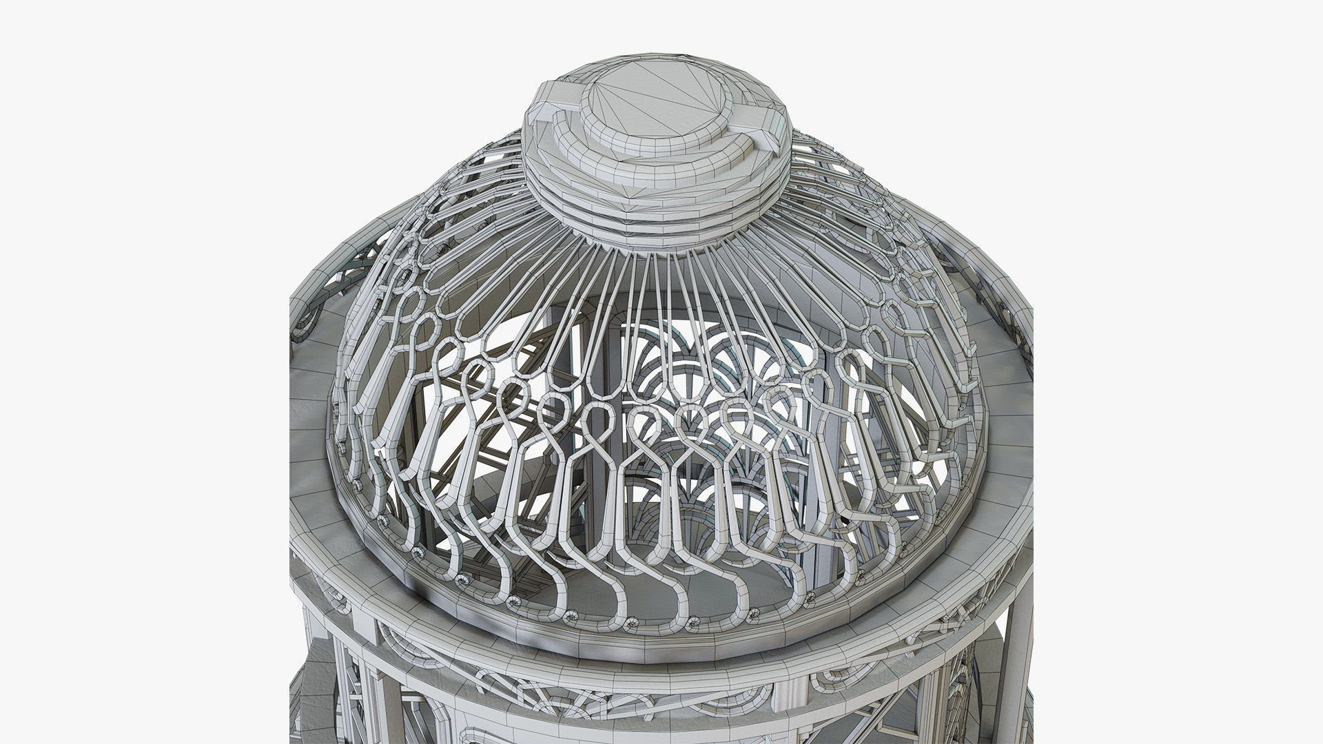 Birdcage Art Deco Low-poly 3D model_12