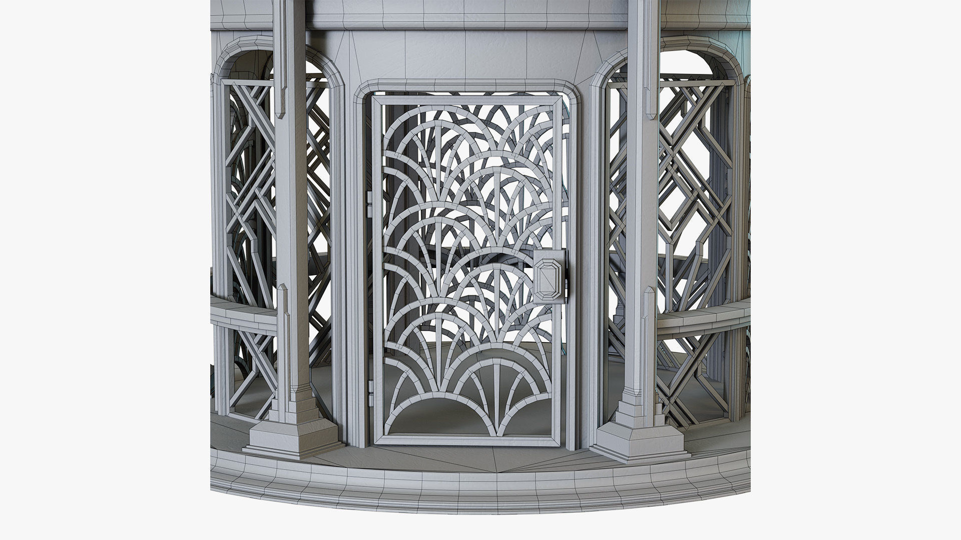Birdcage Art Deco Low-poly 3D model_13