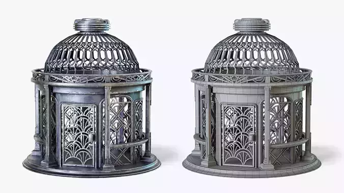 Birdcage Art Deco Low-poly 3D model