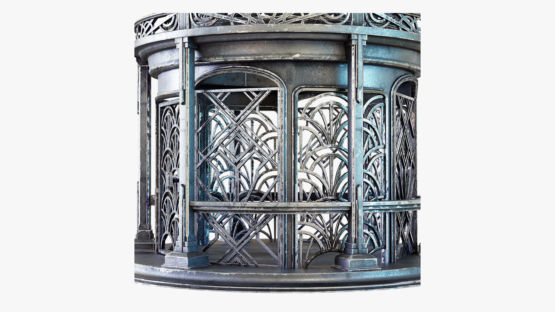 Birdcage Art Deco Low-poly 3D model_5