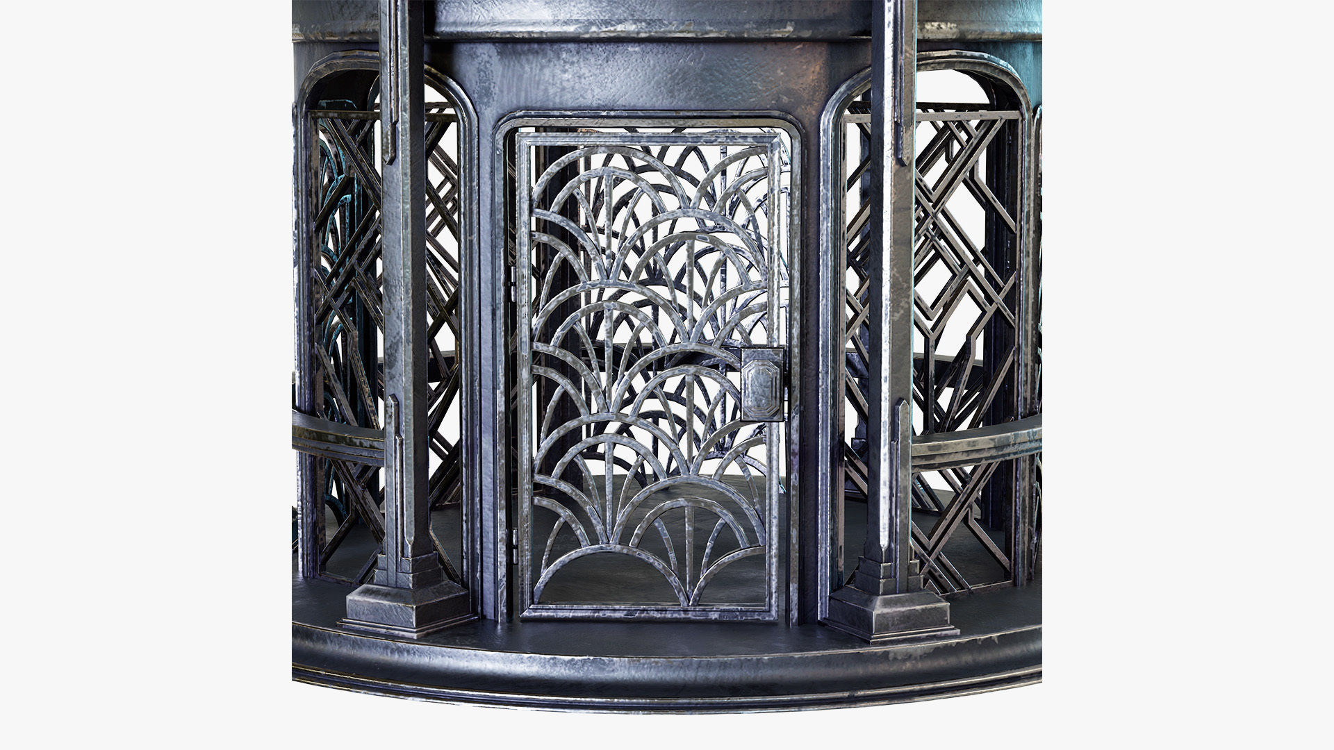 Birdcage Art Deco Low-poly 3D model_6