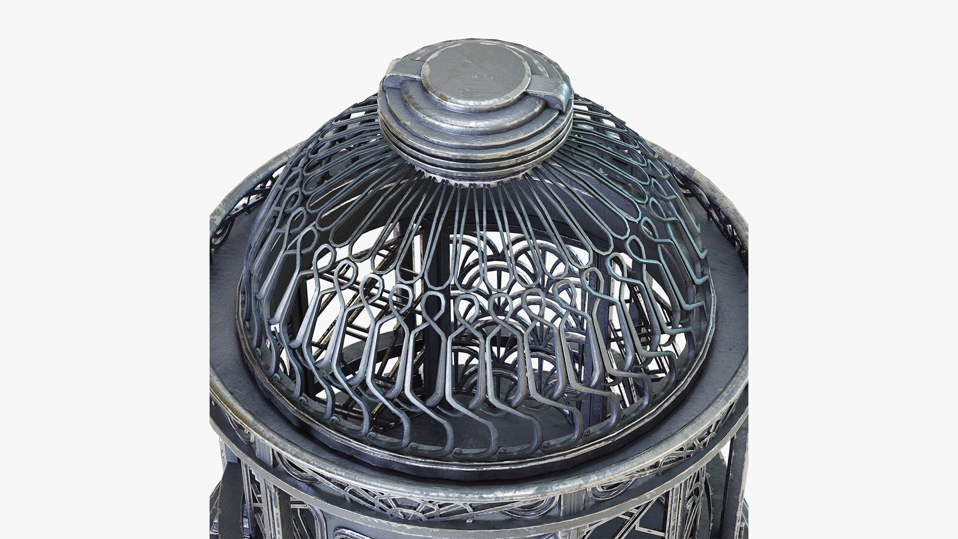 Birdcage Art Deco Low-poly 3D model_8