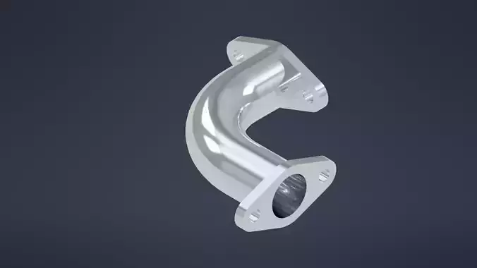 Flanged 90 Degree Elbow Free 3D model