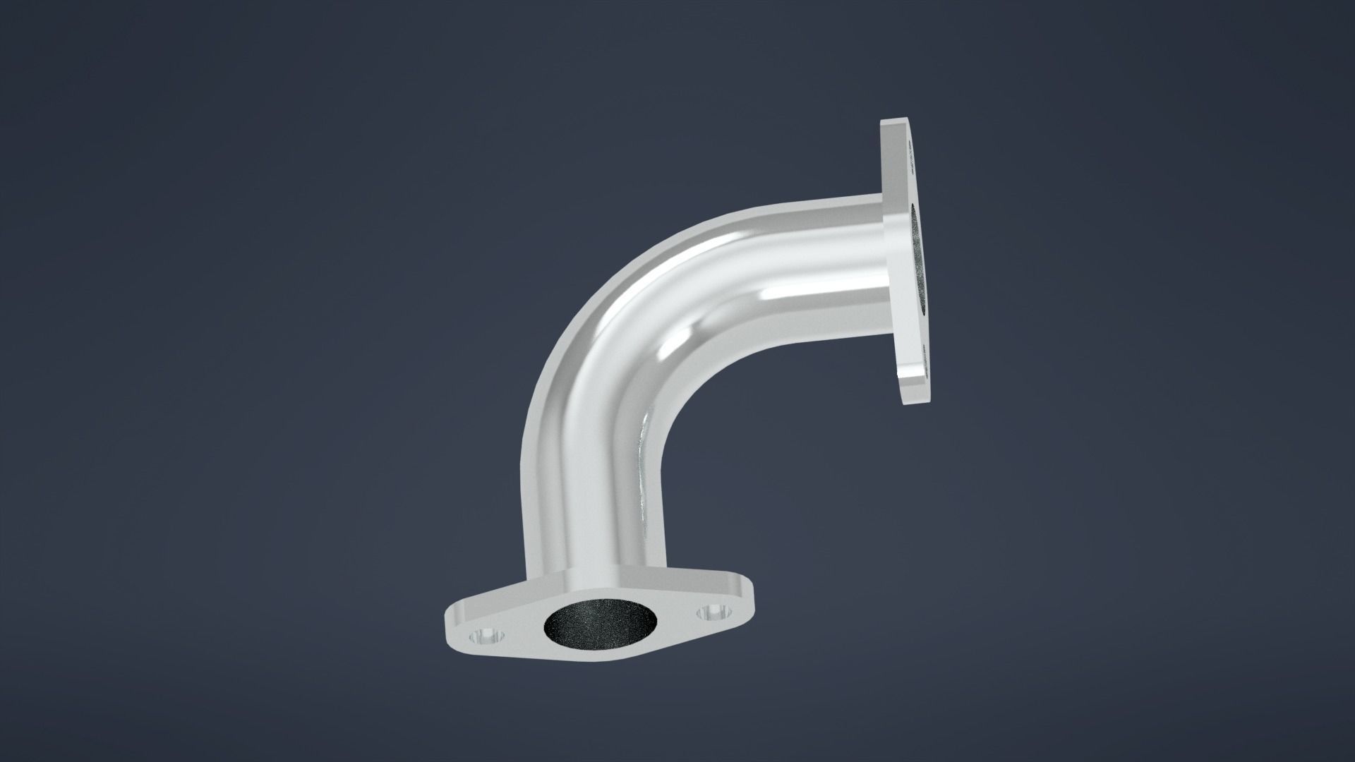 Flanged 90 Degree Elbow Free 3D model_2