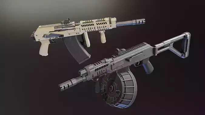 Saiga 12 Custom Low-poly 3D model