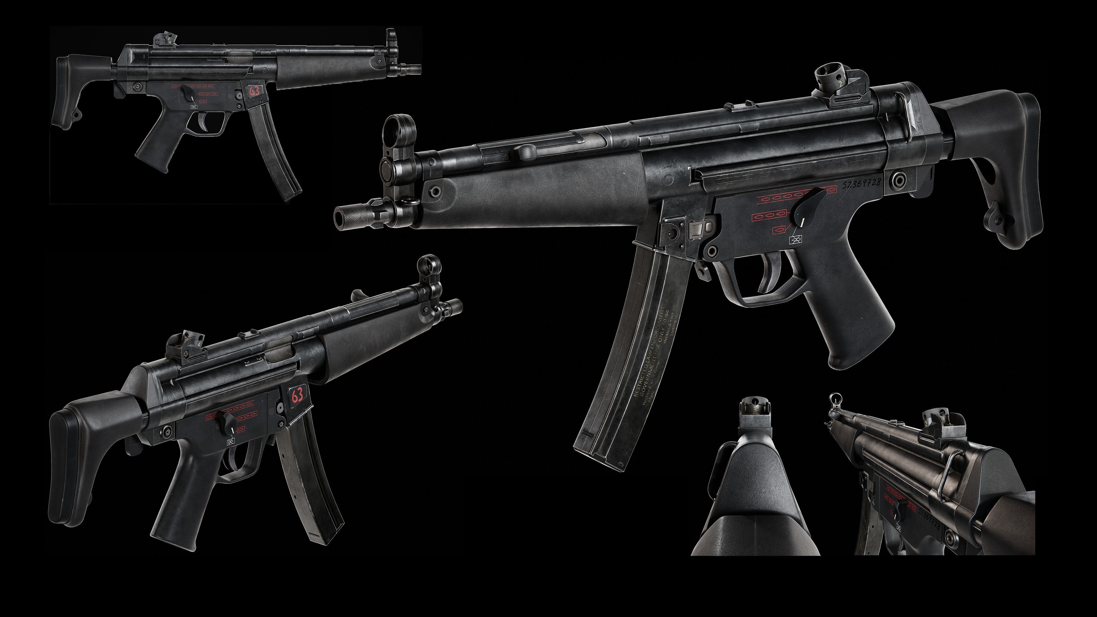MP5 SMG Low-poly 3D model_5