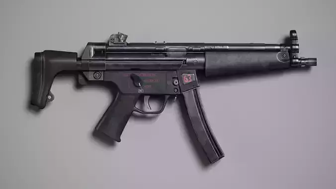 MP5 SMG Low-poly 3D model