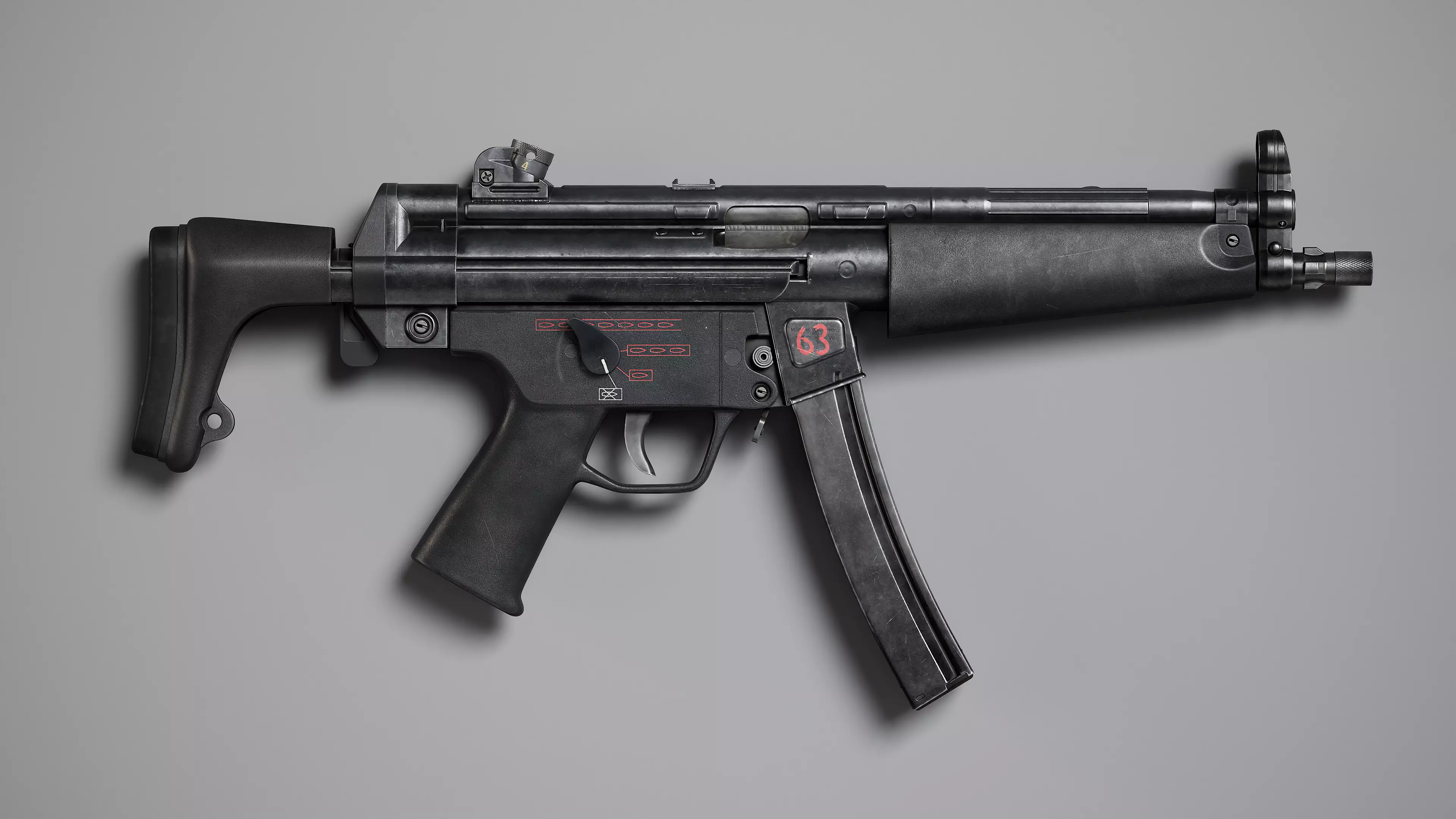 MP5 SMG Low-poly 3D model_0