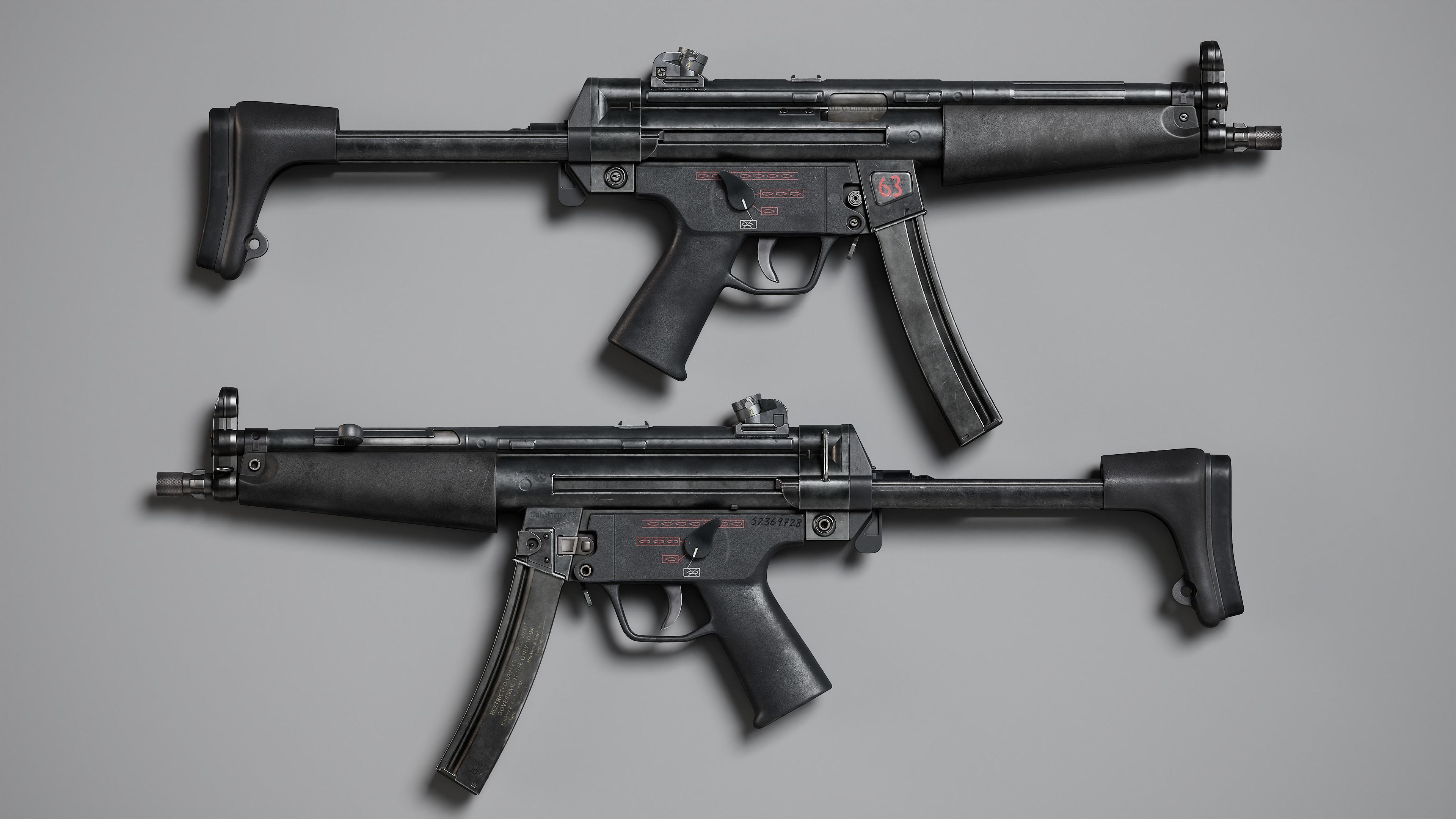 MP5 SMG Low-poly 3D model_3