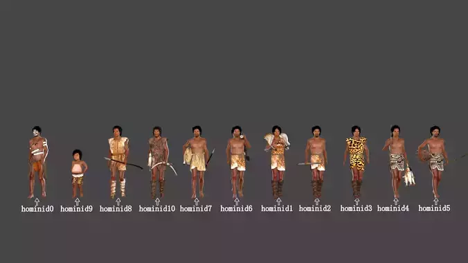 hominid Low-poly 3D model