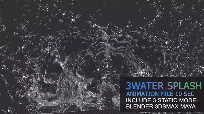 Water Splash Animation 3D model