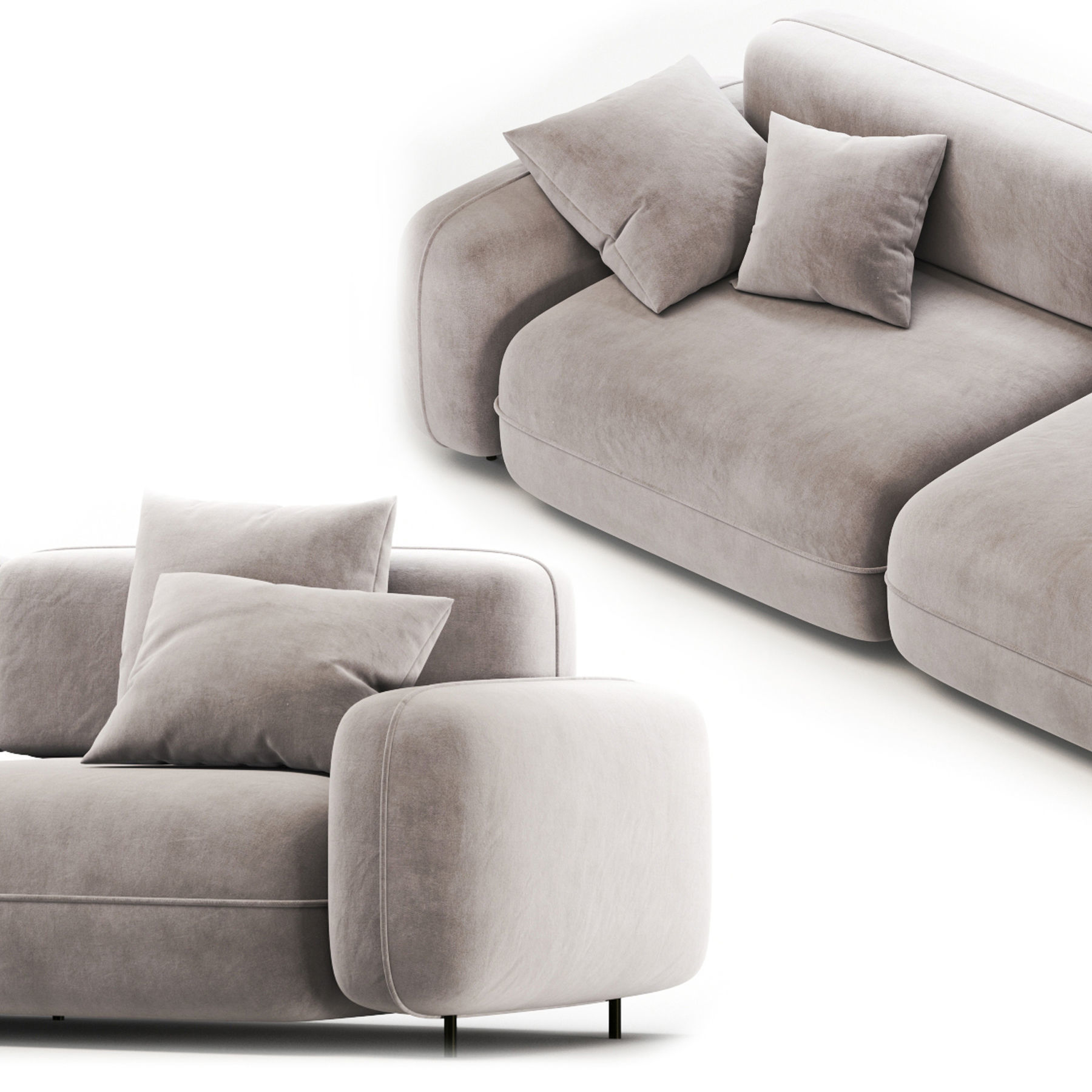 Felt Sofa 3D model_3