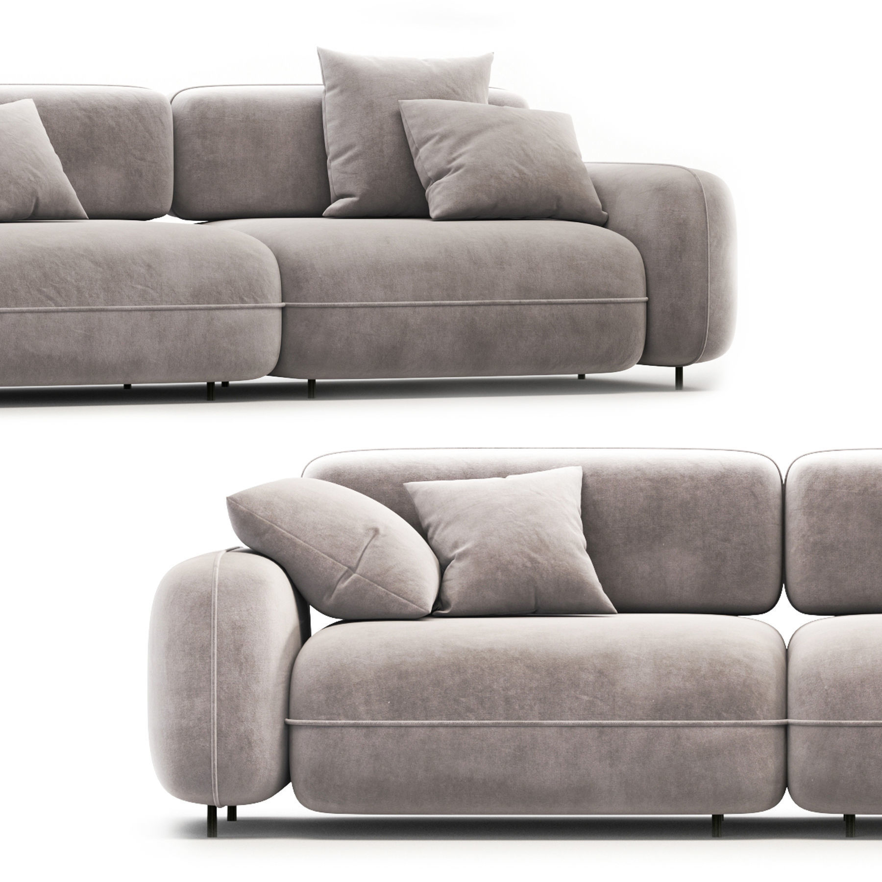 Felt Sofa 3D model_4