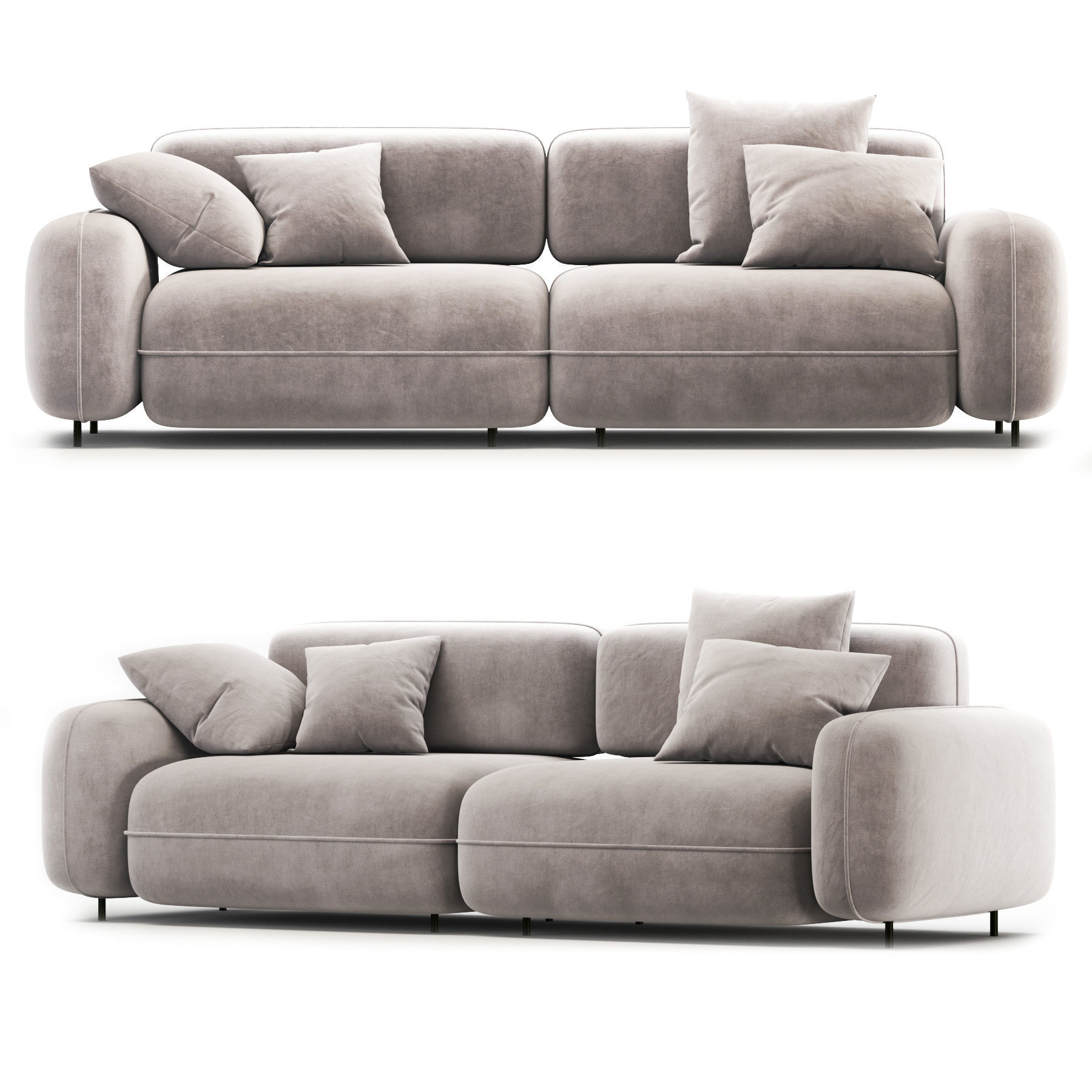 Felt Sofa 3D model_1