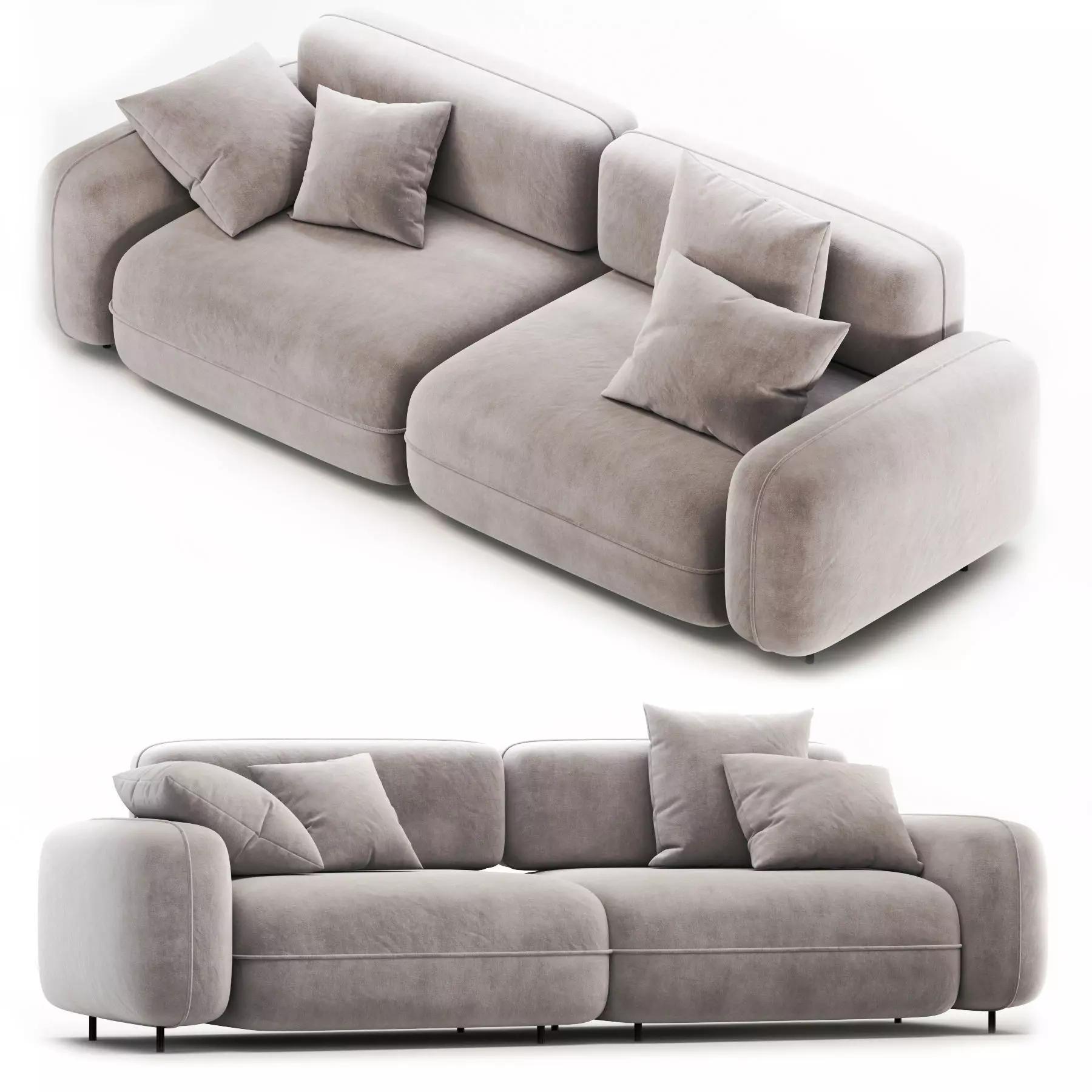 Felt Sofa 3D model_0