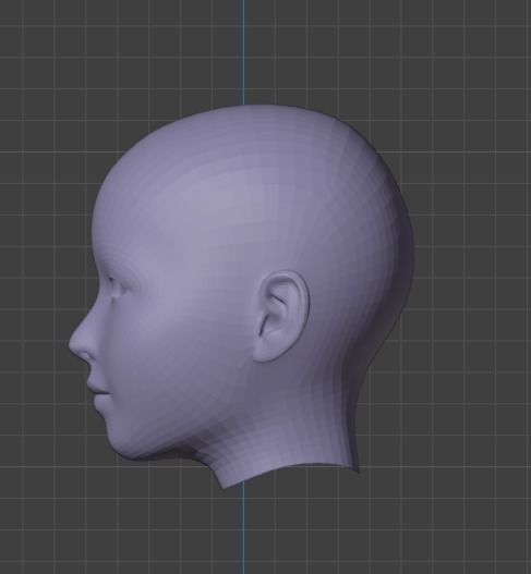 low poly head Free 3D model_1