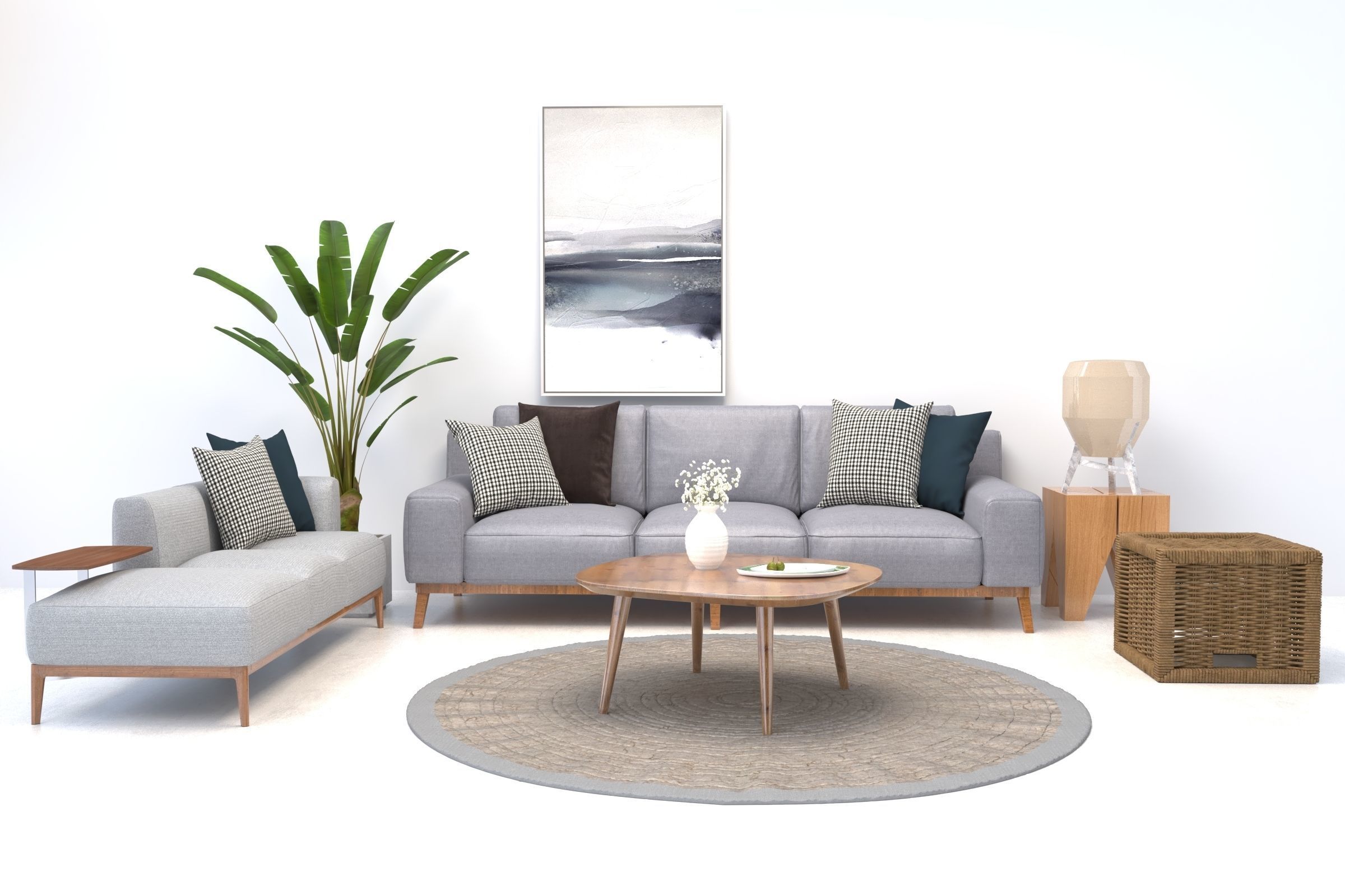 SET Sofa-High poly 3D model 3D model_2