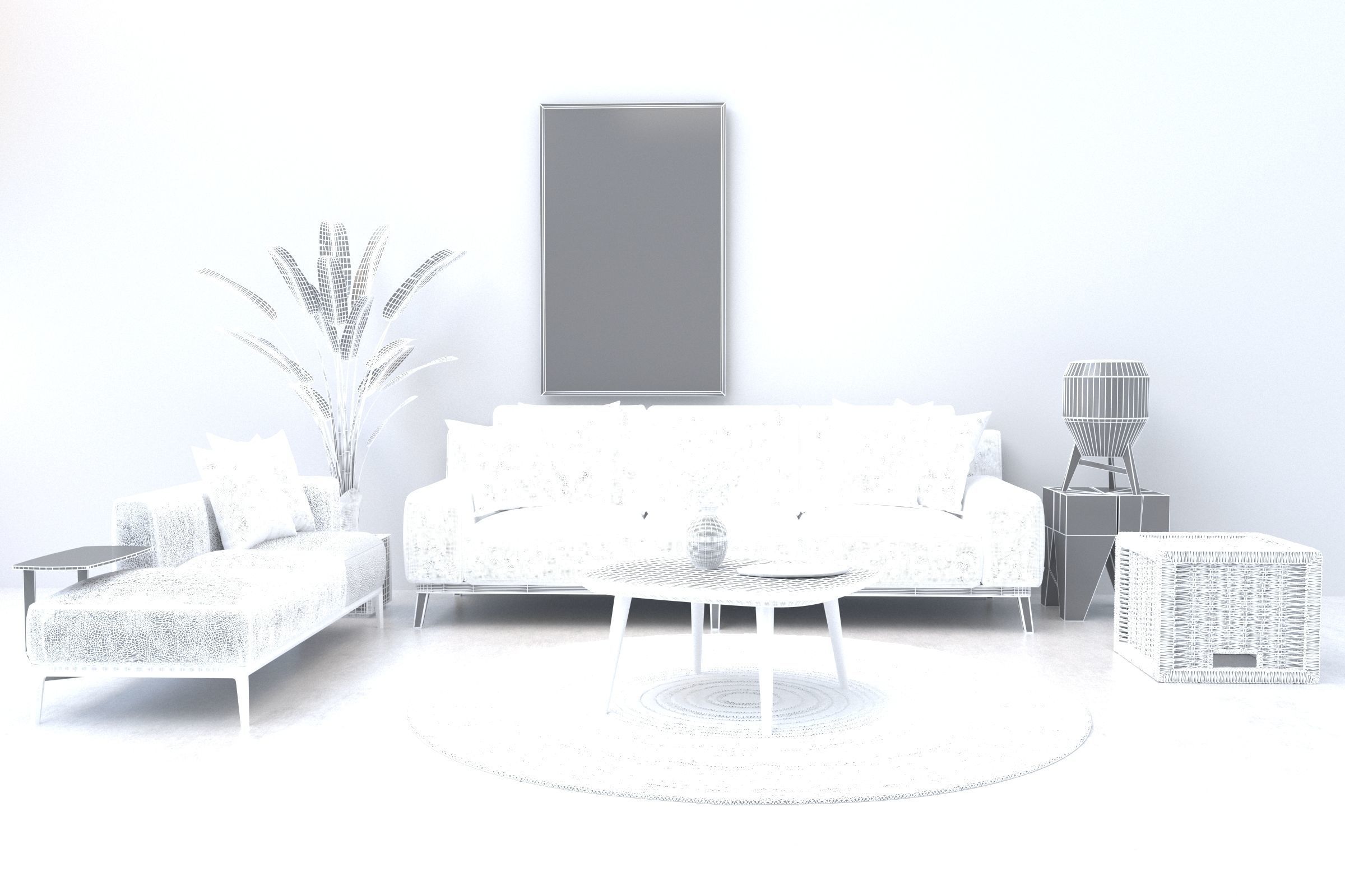 SET Sofa-High poly 3D model 3D model_4