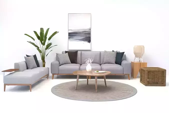 SET Sofa-High poly 3D model