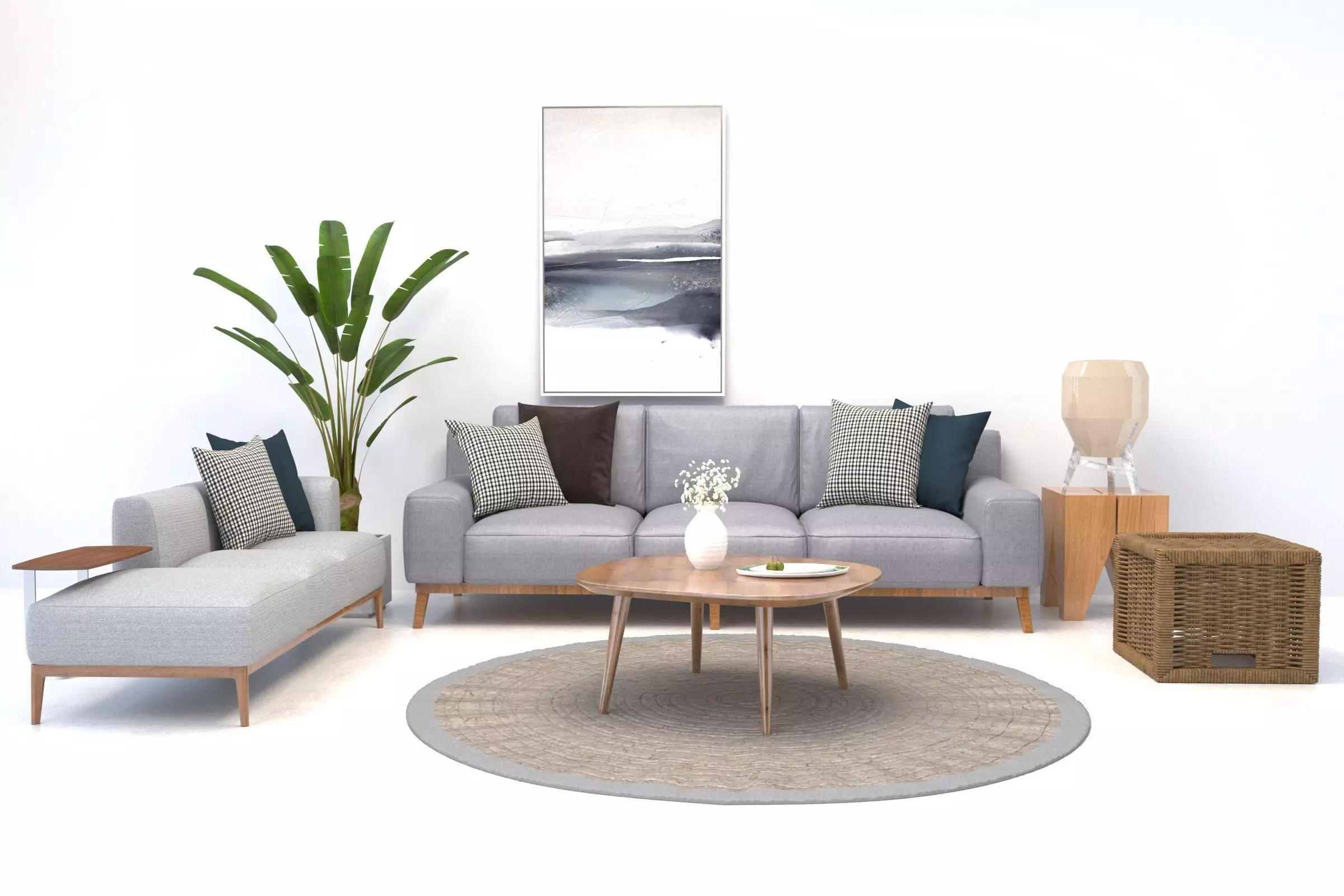 SET Sofa-High poly 3D model 3D model_0