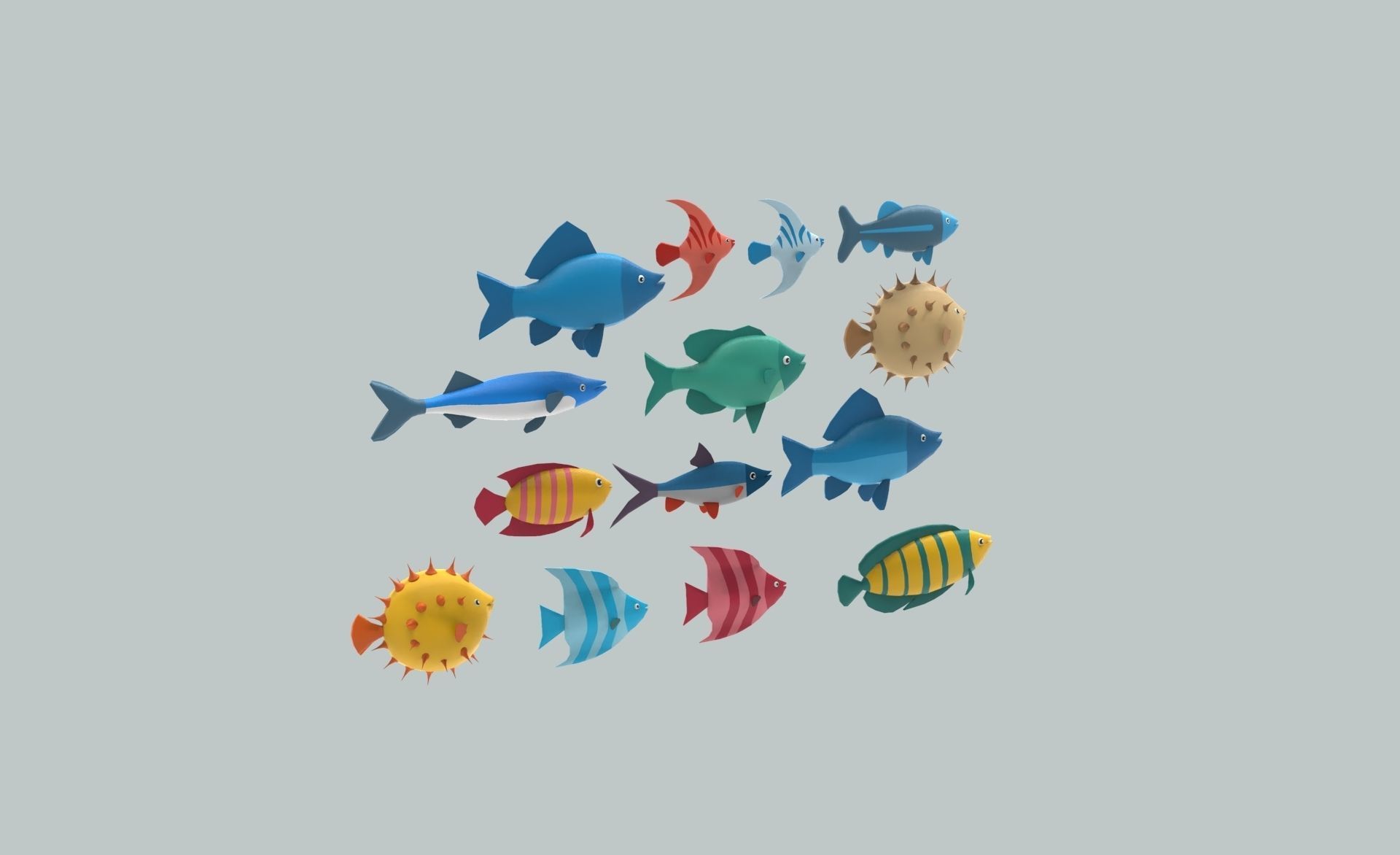 Fish Sea Collection 6 low poly Low-poly 3D model_10