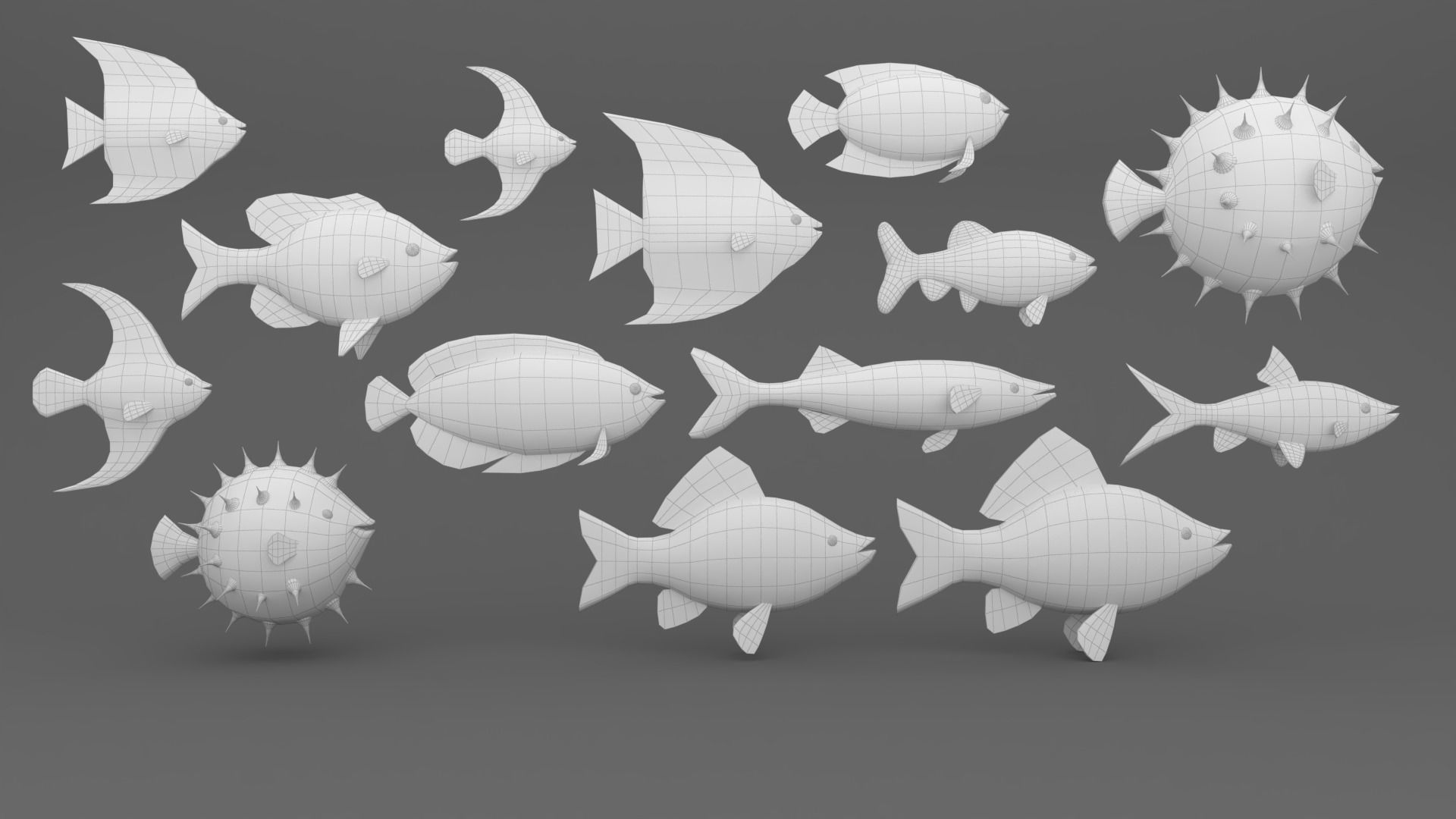 Fish Sea Collection 6 low poly Low-poly 3D model_18