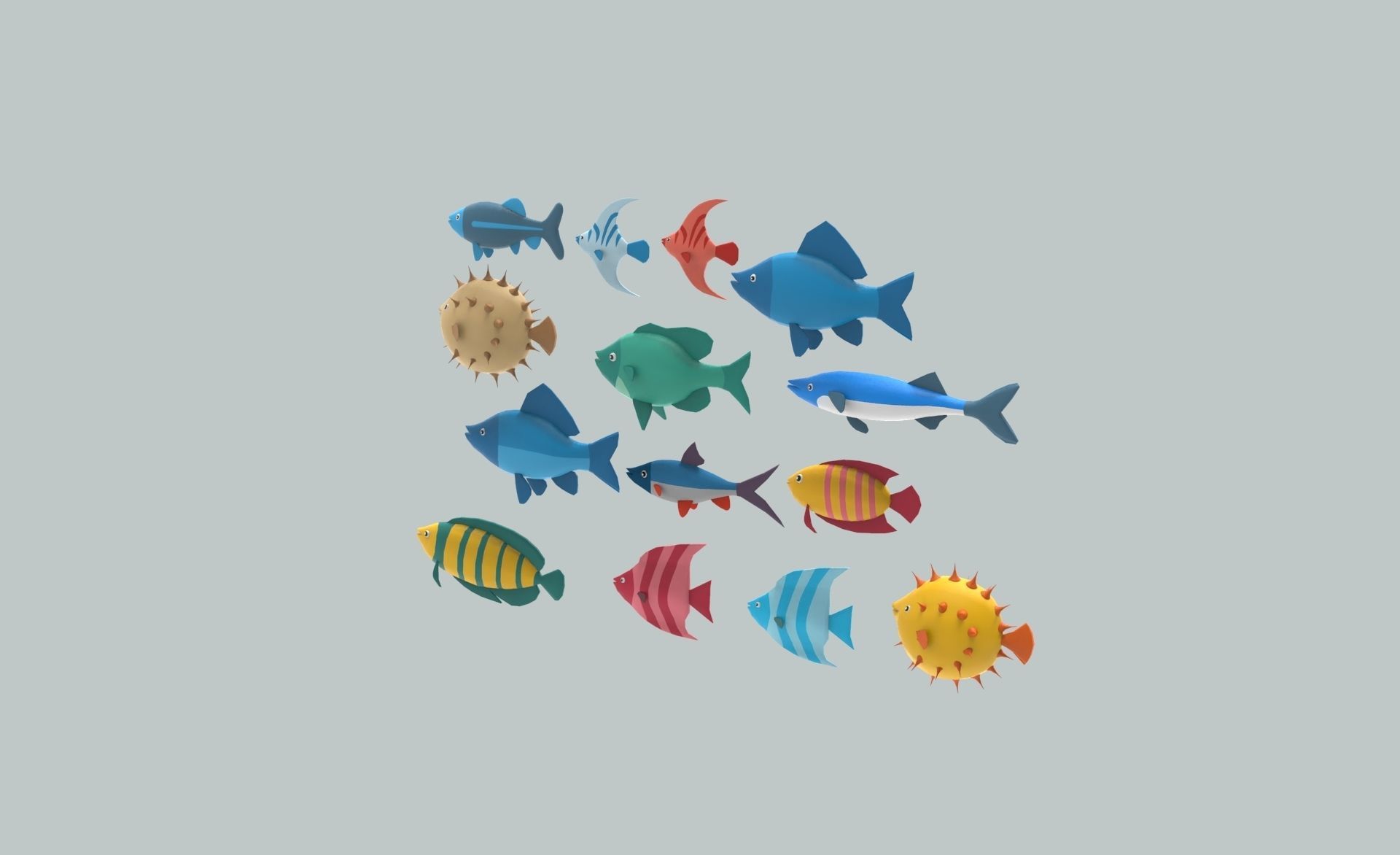 Fish Sea Collection 6 low poly Low-poly 3D model_5