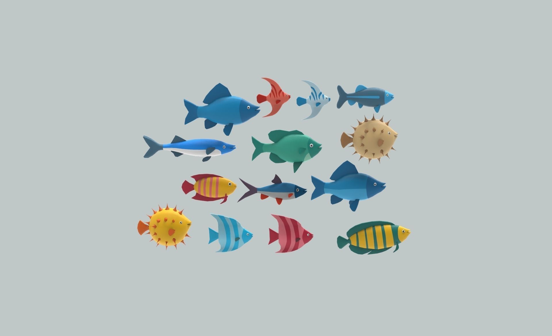 Fish Sea Collection 6 low poly Low-poly 3D model_11