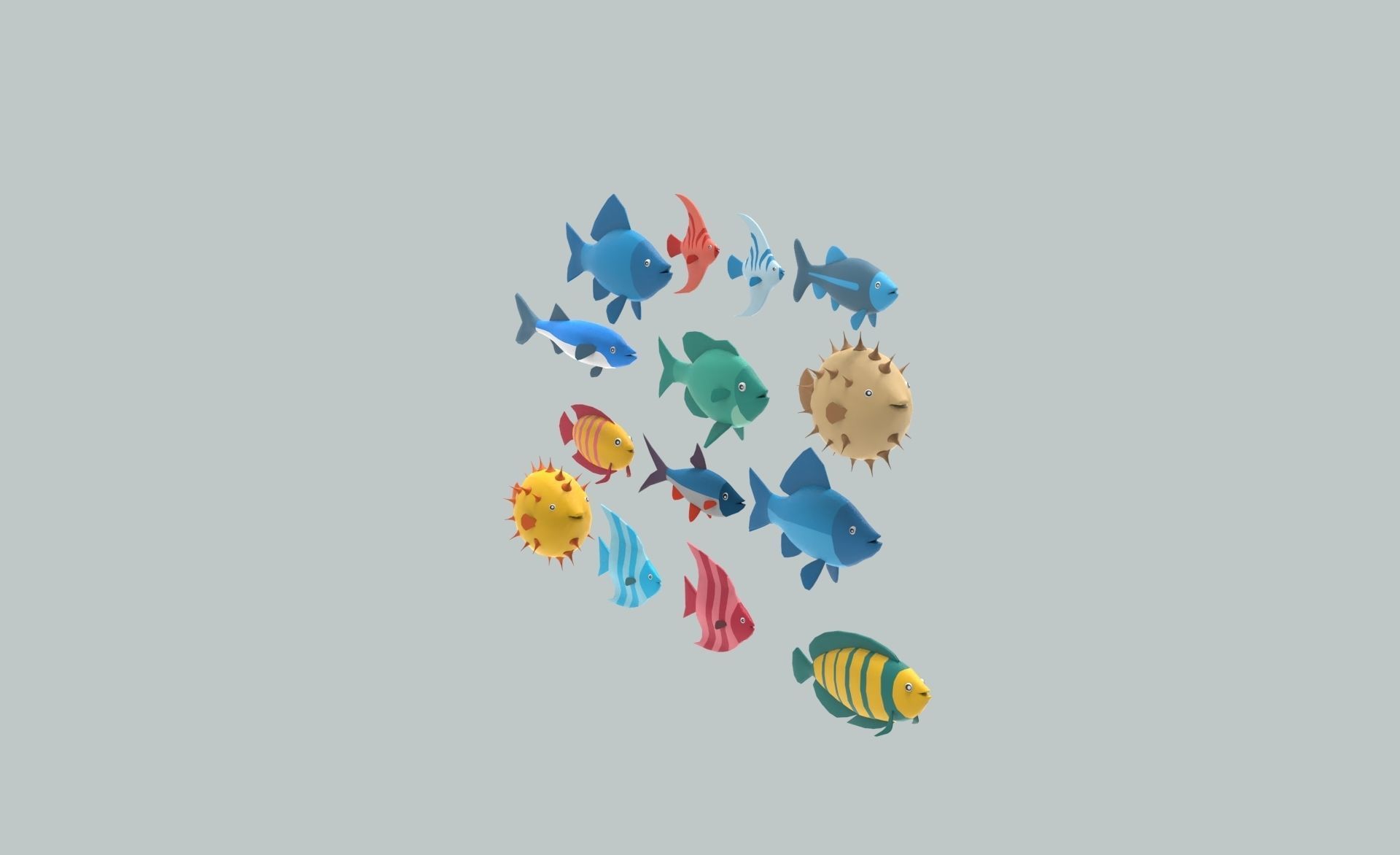 Fish Sea Collection 6 low poly Low-poly 3D model_13