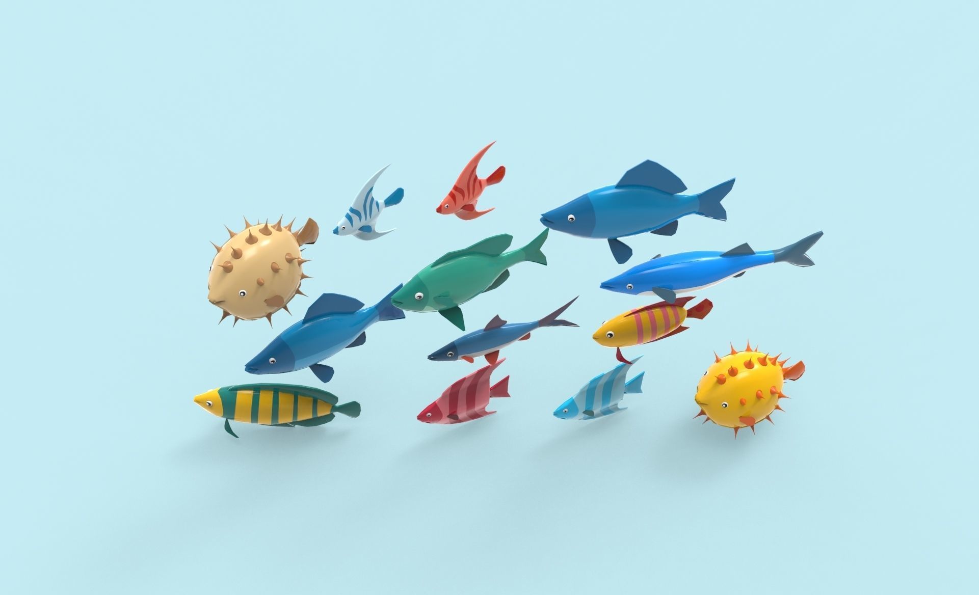 Fish Sea Collection 6 low poly Low-poly 3D model_3