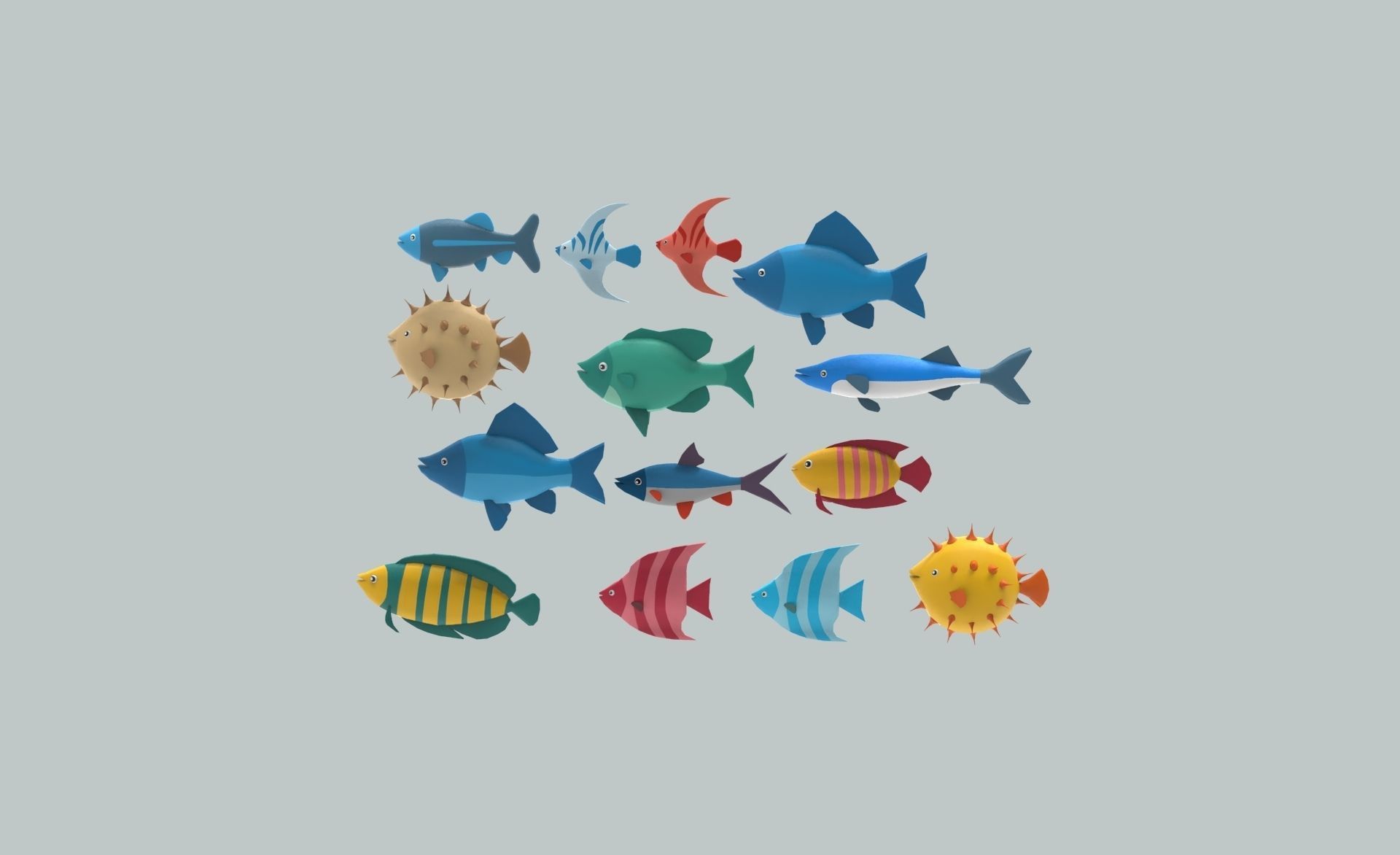 Fish Sea Collection 6 low poly Low-poly 3D model_4