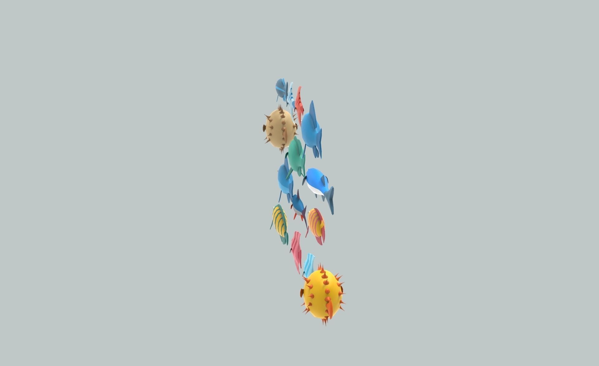 Fish Sea Collection 6 low poly Low-poly 3D model_7