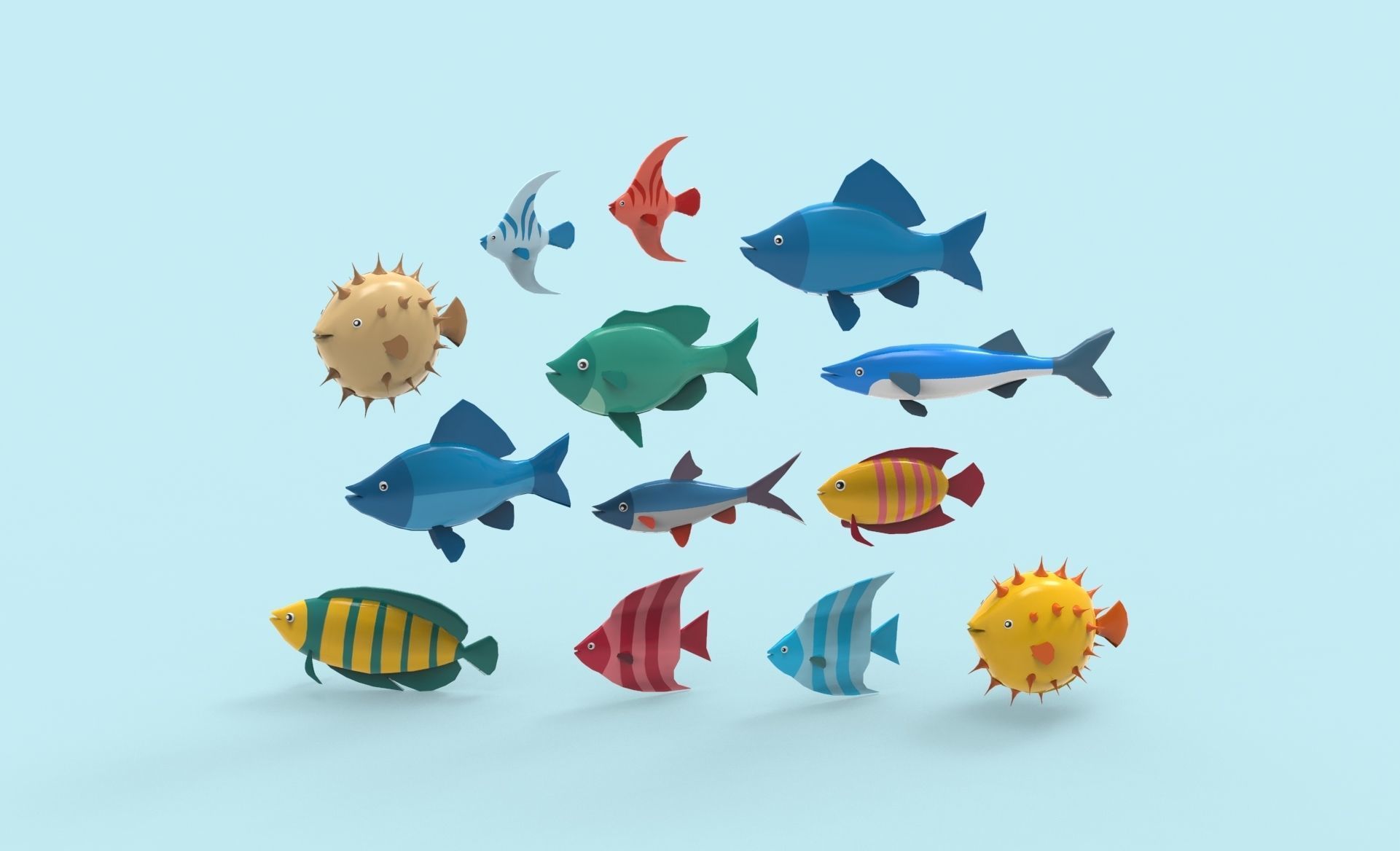 Fish Sea Collection 6 low poly Low-poly 3D model_1