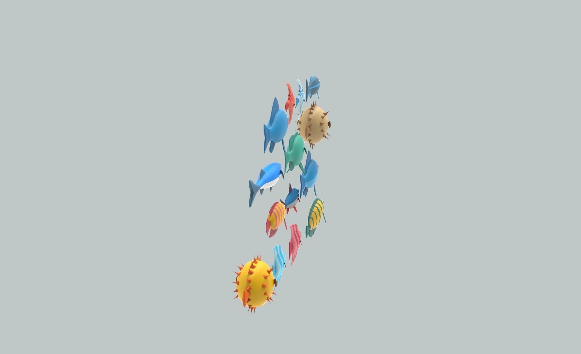 Fish Sea Collection 6 low poly Low-poly 3D model_8