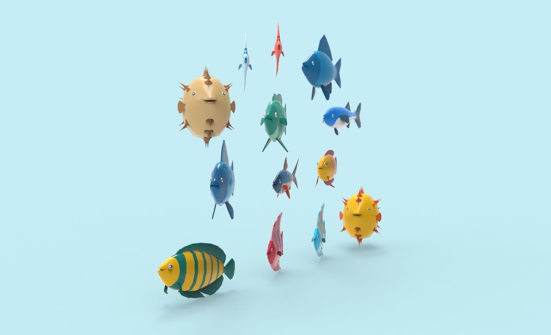 Fish Sea Collection 6 low poly Low-poly 3D model_2