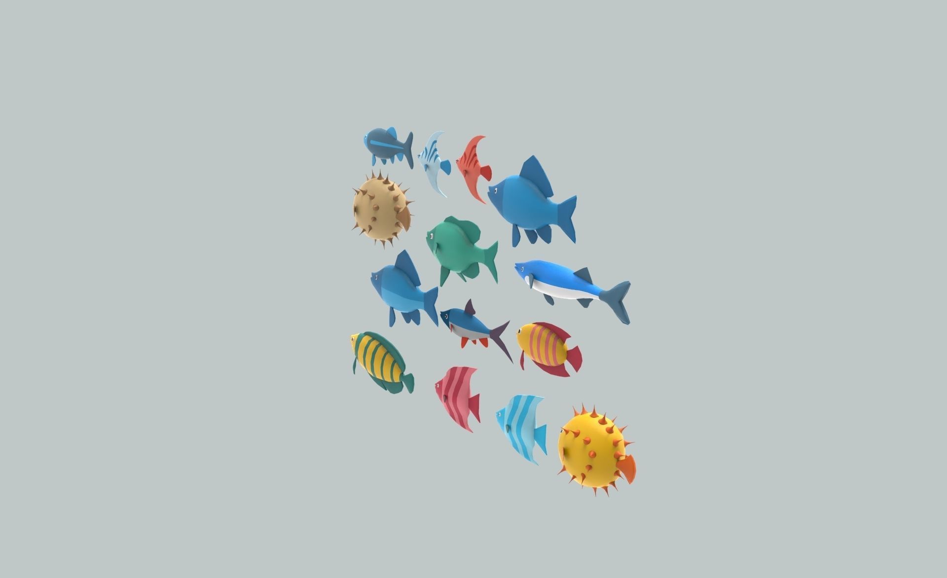 Fish Sea Collection 6 low poly Low-poly 3D model_6