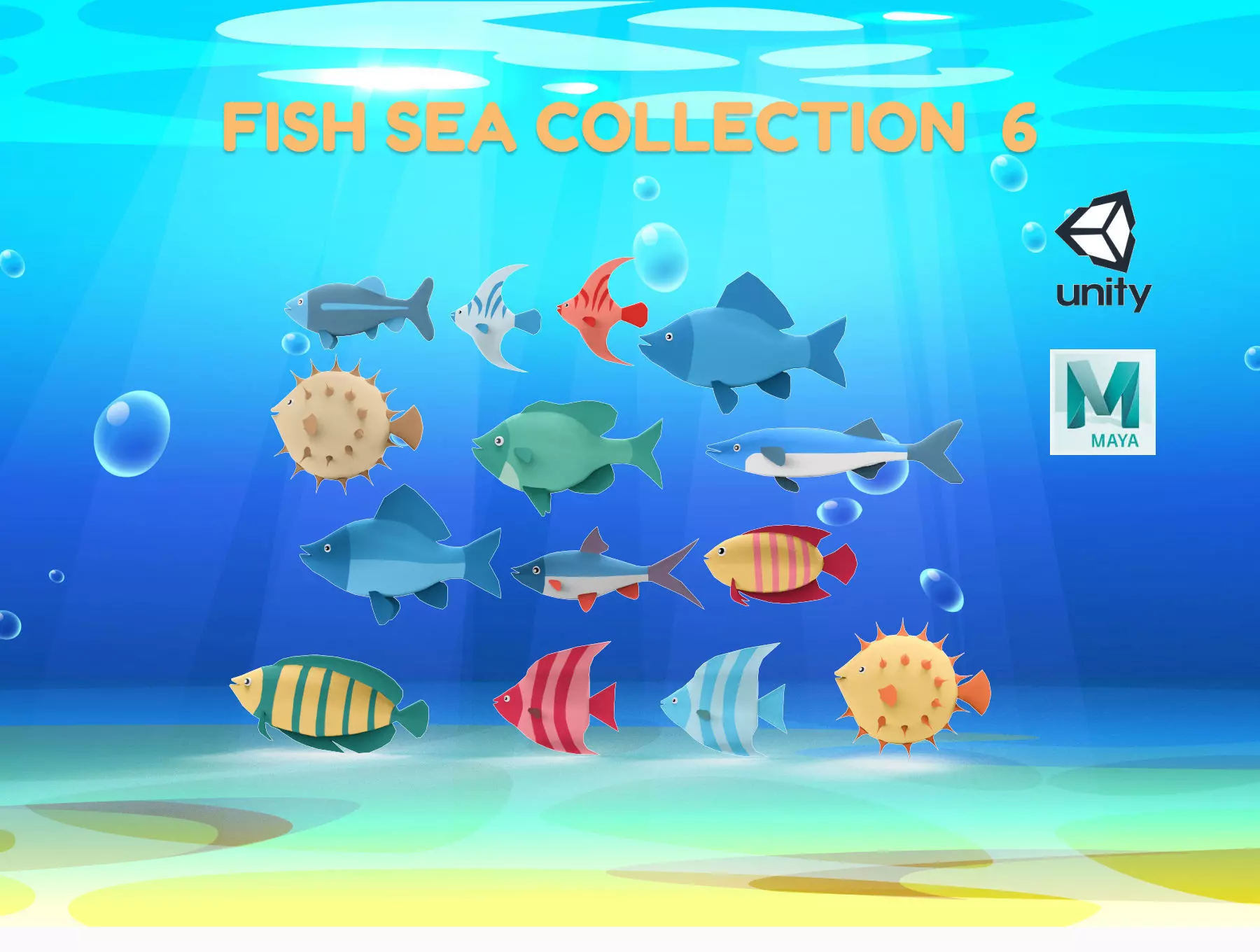 Fish Sea Collection 6 low poly Low-poly 3D model_0