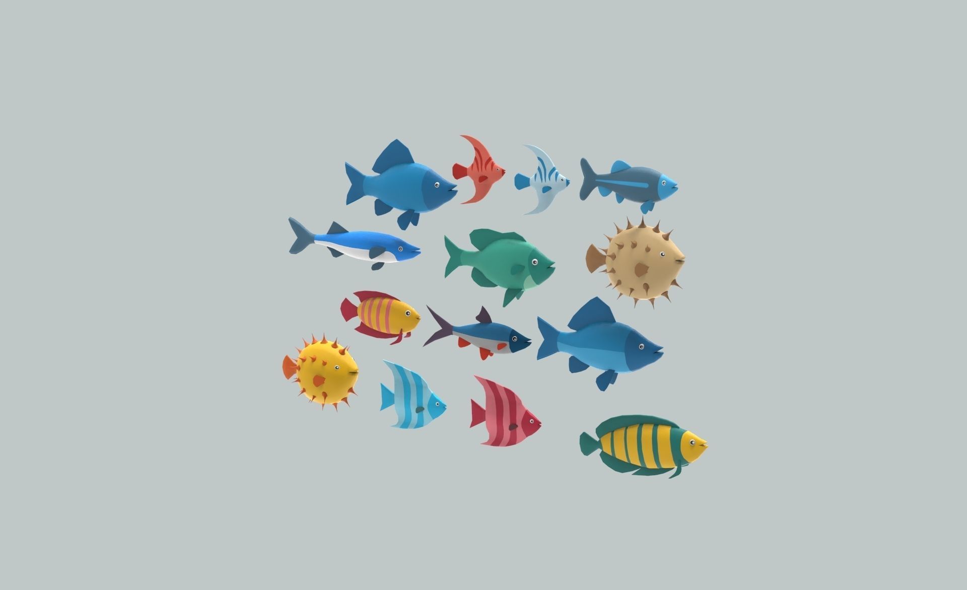 Fish Sea Collection 6 low poly Low-poly 3D model_12